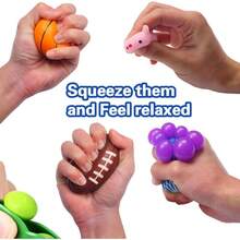 24 Pack Fidget Toys For Adults With Liquid Motion Timer Mochi Squishy Stretchy String Flippy Chain Easter Egg Marble Mesh Squeeze Bean Stress Ball For Gift - 1 - View 4