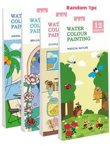 1pc Watercolor Memo Note Painting Book, Coloring Book, Drawing Book, Educational Drawing Practice Notebook, Handmade Stress Relief Painting Book, Creative Doodle Painting Book. Interesting And Simple, Cultivates Drawing And Hands-On Ability, Enhances Focus And Imagination. Suitable As Christmas, Birthday, Party, New Year, Halloween Gift. - Multicolor - View 20