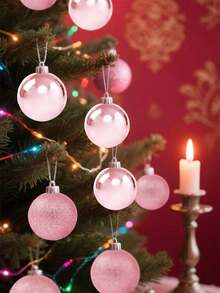 44 quả cầu trang trí Giáng sinh, đồ trang trí cây thông Noel, quả cầu nhựa treo chống vỡ, thích hợp cho cây thông Noel, ngày lễ, tiệc cưới, trang trí cửa sổ Giáng sinh, sinh nhật, ngày Valentine, lễ Phục sinh, nhà cửa, trang trí tường văn phòng, bộ trang trí cây thông Noel hoàn chỉnh, tạo không khí lễ hội - Quà tặng Giáng sinh, Kích thước: 7/6/5/4/3cm (2.8/2.4/1.9/1.6/1.2 inch) - Hồng - Xem 6