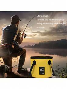 دلو تخزين مياه محمول قابل للطي 20 لتر - من البي في سي، مناسب للتخييم والصيد والسفر والبستنة الخارجية