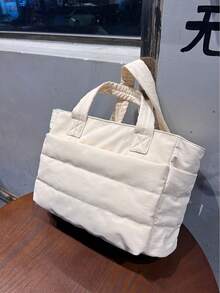 女士手提包，轻便蓬松，带隔层绗缝肩包，适合旅行、工作、健身、返校、上课和通勤，可满足各种日常物品的收纳需求，大容量设计，更宽敞的收纳空间。 - 彩色 - 查看 8