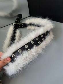 1pc 2025 Winter New Y2K Retro Faux Fur Waist Belt, Personalized Furry Waist Chain, Suitable For Halloween Costumes & Daily Outfits (Handmade, Slight Fluffiness Is Normal) - Multicolor - View 8