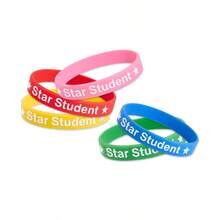 hoojojo 1/3/5/10 Peças Pulseiras de Silicone, Braceletes de Recompensa de Aluno Estrela, Elásticos de Borracha Motivacionais Elásticos, Acessórios de Recompensa de Aprendizagem Divertidos para Sala de Aula, Lembrancinhas Fofas de Festa, Decorações, Acessórios Diários, Decoração Criativa para Casa, Itens Essenciais para Voltar à Escola, Acessórios de Interação Significativa Pais-Filhos, Adequado para Famílias, Salas de Aula, Festas