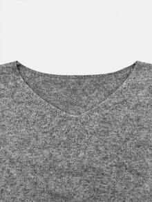 Damen Einfarbiges figurbetontes Crop Top mit V-Ausschnitt + lange Maxi Rock gestricktes Zweiteiler Kleid Set