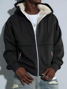 Men's Thermal Lined Hooded Sweatshirt Jacket