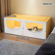 4-Season Enclosed Cat Bed, Ventilated Cool For Summer, Suitable For Upper & Lower Bunk, Cat Villa - Multicolor - View 6