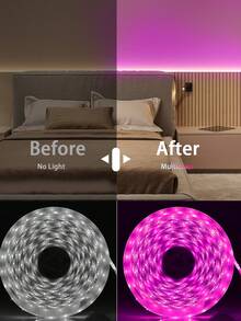 NBBUFF 16-100ft LED Strip Lights, Suitable For Room Decoration, Remote Control Color Changing Lights, Adjustable Color And Brightness, 6 DIY Modes, Applicable For Bedroom Decor, Home Decor, TV Backlight, Living Room, Halloween, Christmas Decoration, Also A Great Gift - Multicolor Light - View 4