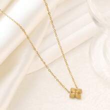 1 Set Luxury Rhinestone Inlaid 18K Gold Plated Clover Bracelet, Necklace, Earrings Jewelry Set, Suitable For Women's Daily Wear - Gold - View 5