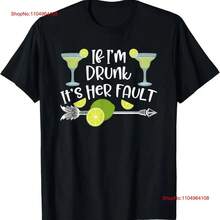 If I'm Drunk It's Her Fault Margarita  Best Friends T Shirt Vintage Washed Casual Designer Clothes Streetwear Fashion - 黑色 - 查看 1