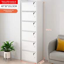 Armario Closet De Almacenamiento Con Cerradura Multiusos - Blanco - Ver 10