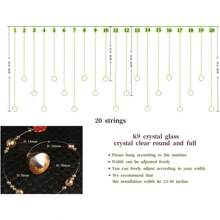 20 Strings Crystal Beaded Curtain, Door String Curtain, Hanging Door Beads Curtains Room Divider For Home Decor Doorway Window Living Room Bedroom, Easy To Install. Chamgagne, 16 Lx 40 W