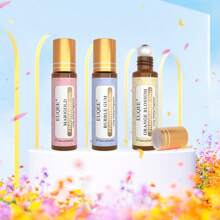 1瓶10毫升/0.33液盎司EUQEE香氛精油滚珠瓶，适用于身体香氛、约会、散发魅力，持久留香，包含白麝香、椰子香草、乖乖女、沉香木、香草麝香、天使、S@Auvag、璀璨水晶、性感炸弹、琥珀浪漫、Jador、草莓、樱桃、清新亚麻、泡泡糖、海风等香型。