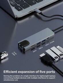 One-To-Five Type-C 4K High-Definition HDTV With PD 100W Charging USB 3.0 And USB 2.0 Data Transmission Expansion Dock
