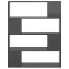 Bücherregal Raumteiler Hochglanz-Grau 100x24x124 cm - Grau - Übersicht 4