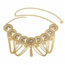 ​ ​ Bohemian Celebration Style Coin Tassel Carved Waist Chain Design Alloy Totem Hollow Craft Hanfu Travel Photography Accessories Best Friend Girlfriend Exotic Gift Columbus Day Homecoming Season Gift ​ ​ - 古金 - 查看 6