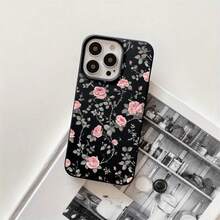 Fundas y carcasas protectoras de imitación con diseño de ramas, con orificios grandes, compatibles con las series 16 Pro, 16, 15 Pro, 14, 14 Plus/14 Pro, 13, 13 Pro, 12 Pro y 11/11 Pro. Regalos para cumpleaños y celebraciones. - Negro - Ver 1