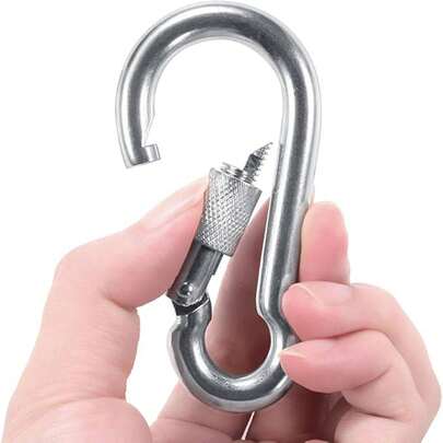 Zinc Plated Iron Hanging Hook With Spring Clasp, Outdoor Climbing Carabiner, Pet Leash Connector Ring