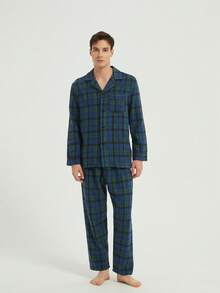 طقم ملابس نوم رجالي كاجوال سميك للشتاء جديد