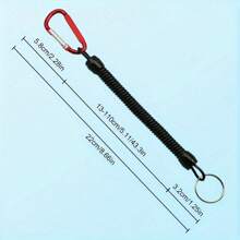 3pcs Multi-Functional Anti-Lost Spring Rope With Carabiner - Retractable Coiled Rope, Suitable For Fishing, Boating And Safety Connection, Durable Alloy Steel And TPU Material, Red/Black/Grey, Boating Safety Gear | Portable Convenience | High-Quality Components