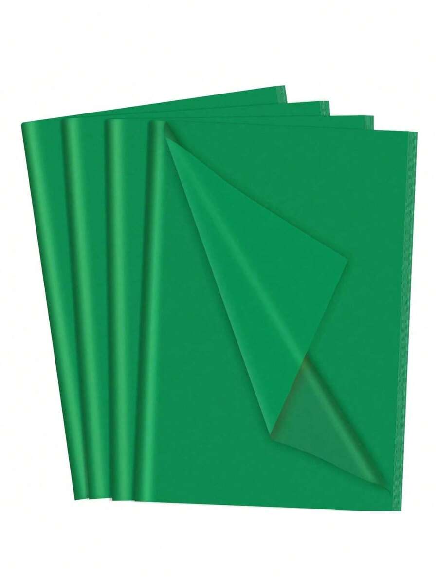 12pcs Green Tissue Paper, Colorful Wrapping Paper Suitable For Various Occasions - Green - View 1
