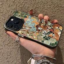 Funda para teléfono con estampado de tigre, elegante y de diseño, compatible con phone 16, 15, 14, 13, 12, 11, XP y Plus. Accesorios personalizados y duraderos para usuarios con estilo. Ideal para regalar a amigos, familiares o para ti mismo. - Multicolor - Ver 2