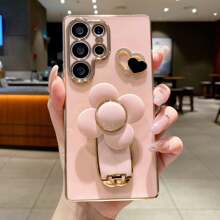 花卉旋转手机壳，电镀防震豪华保护套，带防尘孔，适用于三星 Galaxy S24 Ultra/S24 Plus/S24/S23 Ultra/S23 Plus/S23/S22 Ultra/S22 Plus/S22/S21 Ultra/S21 Plus/S21 FE/S23 FE/S20 Ultra/S20 Plus/S20 FE、OPPO A5x/C1 2 3 4 5 6 7 8 9/9 8 7 6 5 4 3 2 1、OPPO A1 2 3 4 5 6 7 8 9 9 8 7 6 5 4 3 2 1 防水防摔防刮 - 粉色 - 查看 4