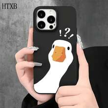 Funda protectora para phone con orificios grandes, diseño de pato blanco y signo de interrogación, compatible con phone 16 Pro Max, 16, 15 Pro, 14, 14 Plus/14 Pro Max, 13, 13 Pro, 12 Pro y 11/11 Pro. Regalos para cumpleaños y festividades - Negro - Ver 4