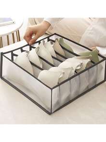 3pcs Foldable Divided Storage Box, Underwear Organizer For Bra, Panty, Socks, Random Color (White, Grey, Beige, Black, Etc.) - Multicolor - View 11