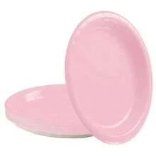 50/30/10个装 9英寸/7英寸 纯粉色派对套装，浅粉色餐具，纸盘，婚礼派对装饰礼品，生日，聚会，家庭野餐纸盘 - 粉色 - 查看 1