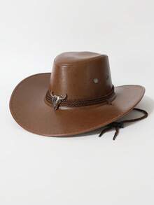 1 件西部牛仔、绅士、情侣复古 PU 皮帽，适合西部主题活动、复古派对、古装剧、舞台表演、日常穿着 - 禮帽 - 查看 15