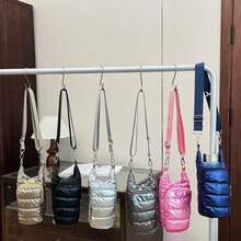 FRIFUL 1件装女士单肩包，时尚保温毛绒水瓶包，可调节肩带，多口袋设计，方便存放水瓶、手机、钥匙等物品，适合户外运动、健身、旅行、徒步和露营。 - 彩色 - 查看 8