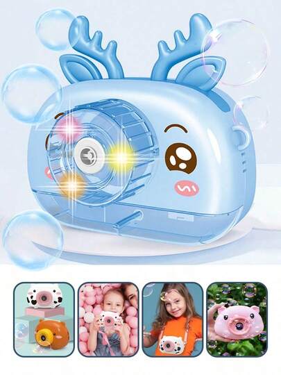 Cámara de burbujas Juguetes infantiles Herramienta fotográfica para camping al aire libre (color azul)