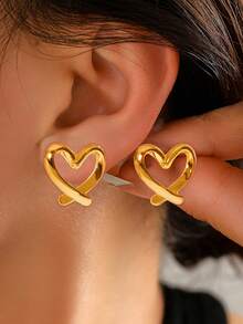 1 Pair Shell Shaped Earrings, Exaggerated Beach & Ocean Elements Series, Retro Classic Fashion Bohemian Resort Style Accessory