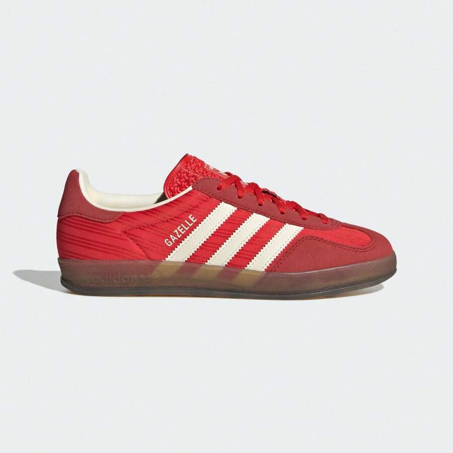 Adidas Gazelle 女士休闲鞋 轻便缓震透气舒适厚底logo亲肤百搭日常健身通勤下班休闲旅行约会 红色 JS1411 - 紅白 - 查看 1