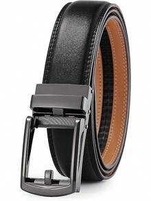Men's Ratchet Dress Belt With Automatic, Brown/Black, 35mm Wide, Adjustable Fit - 15-đen-0017 - Xem 12