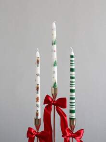 2pcs, 9.84-Inch Christmas Long-Handled Candles, Featuring Fun Designs Of Christmas Trees And Snowmen, Suitable For Home Decoration, Can Be Used For Holiday Arrangements, And Are Christmas Scented Candles - Multicolor - View 10