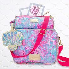 Estuche para lápices rosa, bolsa/estuche de viaje lindo con asa de transporte y cierre de cremallera, Viva La - Conchame algo bueno - Ver 9