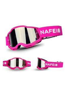 1 件摩托车护目镜骑行眼镜户外越野防风眼镜滑雪男女通用运动、个性化、前卫、防风、炫彩防护眼镜、耐用情侣款 - 彩色 - 查看 16