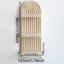 1 kệ nhiều tầng phong cách Bohemian, kệ nổi hình sóng, giá để đồ gắn tường, giá đựng nến, đồ trang trí cho phòng khách, phòng tắm, phòng ngủ - Màu be - Xem 11