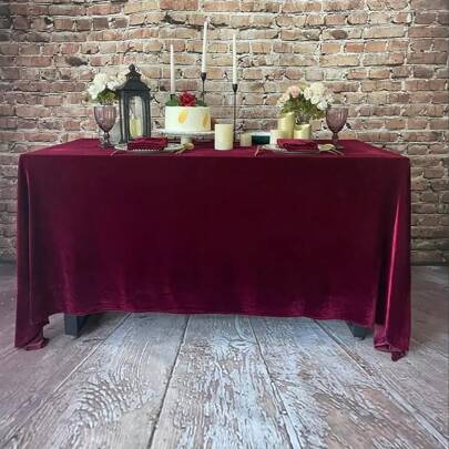 1pc 200gsm Rectangular Velvet Tablecloth For Wedding And Party Decoration