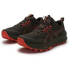 Asics TRABUCO TERRA 3 男士跑步鞋，缓震抓地支撑通勤鞋，舒适低帮越野跑徒步休闲鞋，1011C152-200 - 軍綠色/紅色 - 查看 2