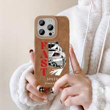 Funda para móvil con diseño retro de piel sintética de oveja. Compatible con phone 16 Pro Max, 15 y 14 Plus. Diseño moderno y artístico. Color marrón. Protector de alta calidad. Suave y acolchado. Para hombres y mujeres. - Colores mixtos 1 - Ver 6