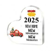 1pc 2025 New Home New Memory New Adventure Acrylic Desktop Plaque, Home Decor New Year Symbol, Christmas & New Year Home Decoration, Ideal Housewarming Gift - Ornaments - View 1