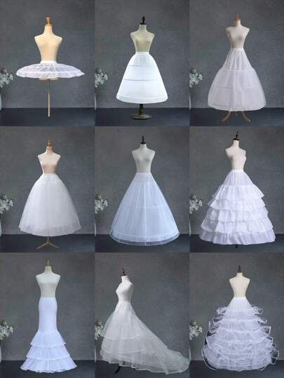 1pc Women's White 2-6 Layers Steel Hoop Bridal Wedding Dress Petticoat, Dress Underskirt, Flying Saucer Petticoat, 2 Steel Hoops 1 Net Princess Dress Petticoat, 4 Layers Hard Net Boneless Petticoat, 4 Steel Hoops 5 Ruffle Petticoat, 3 Steel Hoops 1 Net Trailing Petticoat, 3 Layers Crystal Tulle Mermaid Petticoat, Extra Large 6 Steel Hoops 6 Mesh Petticoat