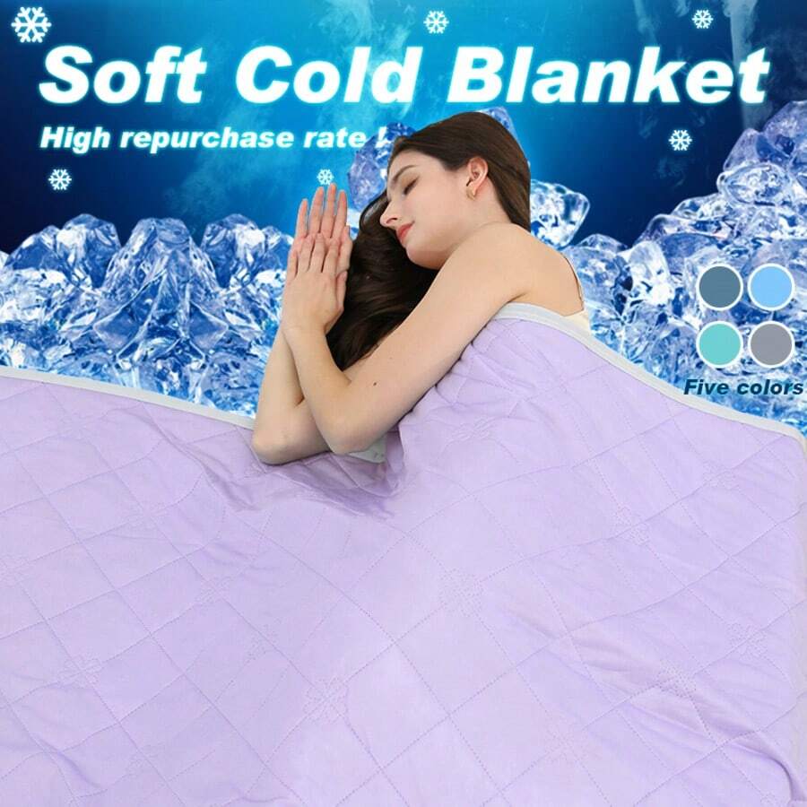 XBH 1pc Cooling Blanket, Hot Sleeper Extra Large 108*90 Inches 90*90 Inches Summer Cooling Blanket, Lightweight Air Cooled Comforter, Adult Heat Absorbent Soft Breathable Smooth Air Cooled Blanket By Cool Breathable Moisture Absorbent Blanket Air