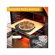 Pizzaschaufel mit breiter Auflagefläche und praktischem Lochdesign. Antihaftbeschichtung, robust und langlebig. Geeignet zum Backen von Pizza, Brot, Kuchen, Torten, Desserts usw. - Schwarz - Übersicht 8