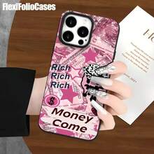 1 funda protectora para teléfono con diseño de billete rosa y orificios grandes. Compatible con phone 16 Pro Max, 16, 15 Pro, 14, 14 Plus/14 Pro Max, 13, 13 Pro, 12 Pro, 11/11 Pro (Serie Pro). Regalos para cumpleaños y festividades. Regalos para cumpleaños y festividades - Blanco - Ver 7