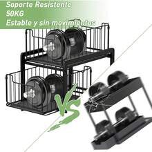 Organizador de Fregadero De , Organizador de Debajo del Fregadero Ajustable, Estante Almacenamiento Bajo el Fregadero Acero Inoxidable, Ideal Para Fregaderos, Armarios, Cocinas o Baños - Negro - Ver 11