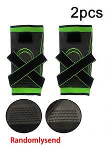 1/2pcs Compression Nylon Strap Knee Pads, Shock Absorption Bandage For Outdoor Hiking, Cycling, Football, Basketball, Running, Breathable Wrap-Around Non-Slip Knee Protector - Multicolor - View 14
