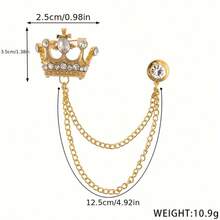 高端男士八角鏈流蘇禮服胸針，簡約鑽石點綴配飾，送給男性的精美禮品